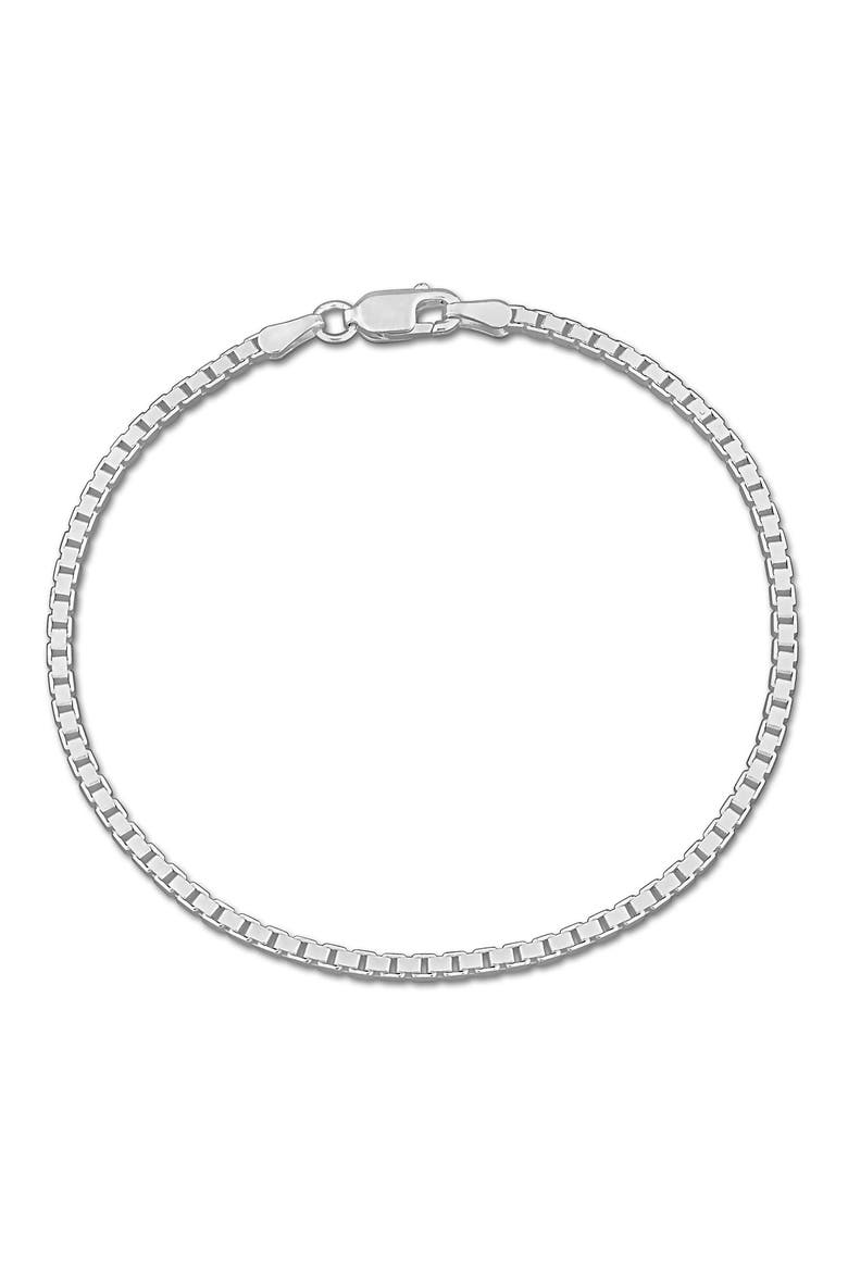 Round Box Link Chain Bracelet, 1.90mm, Main, color, SILVER