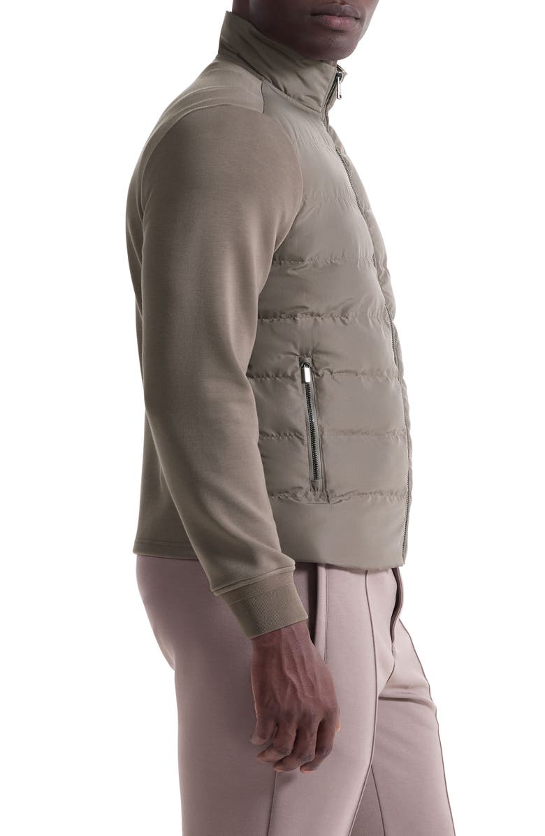 Bugatchi Soft Touch Quilted Zip-Up Bomber Jacket, Alternate, color, Walnut
