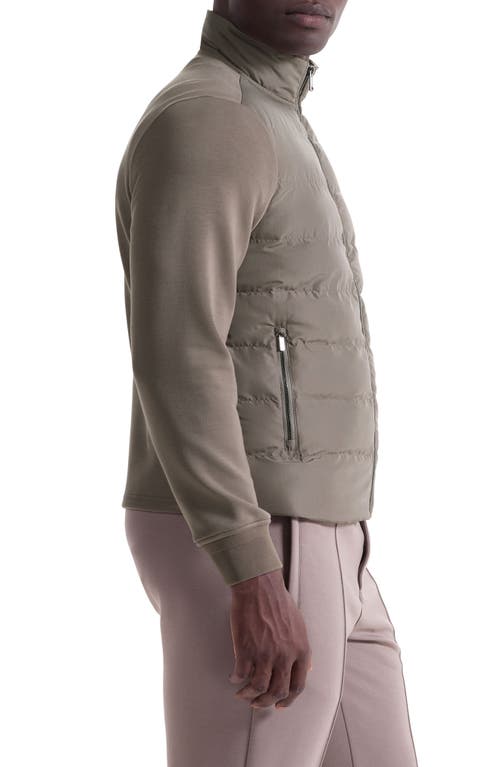 Bugatchi Soft Touch Quilted Zip-up Bomber Jacket In Brown
