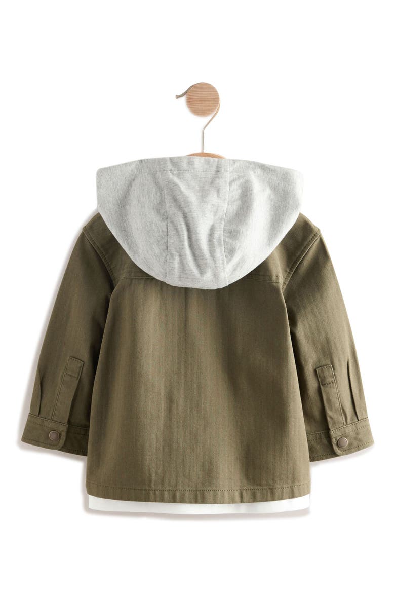 Kids' Graphic T-Shirt & Hooded Jacket Set, Alternate, color, GREEN