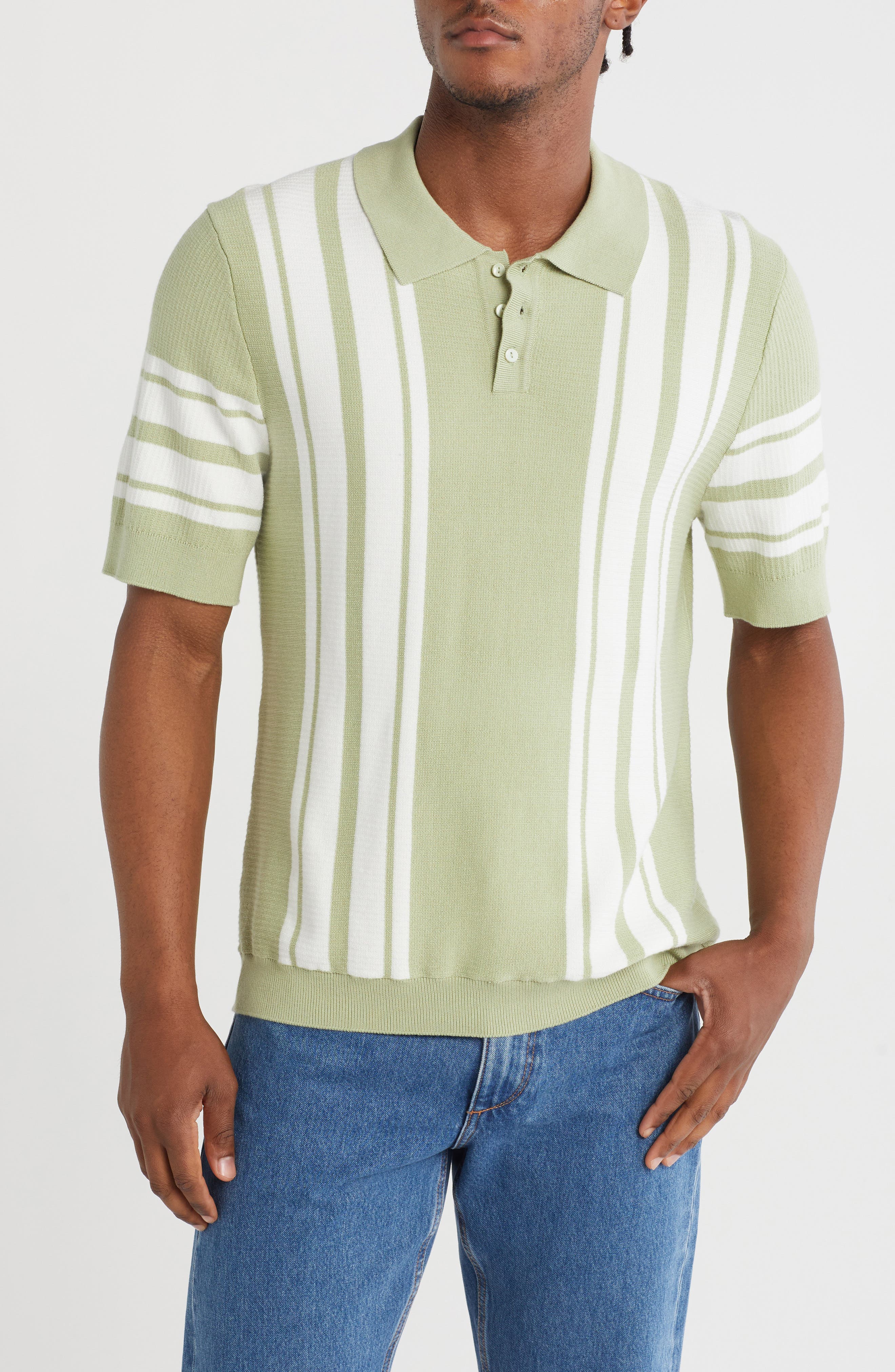 TRUTH Vertical Stripe Sweater Polo