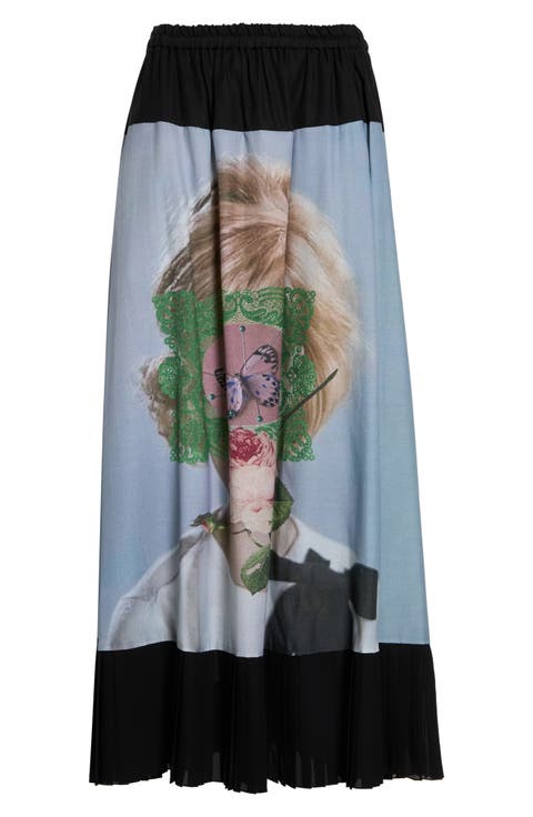 Printed Cotton Blend Skirt