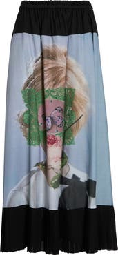 Undercover Printed Cotton Blend Skirt