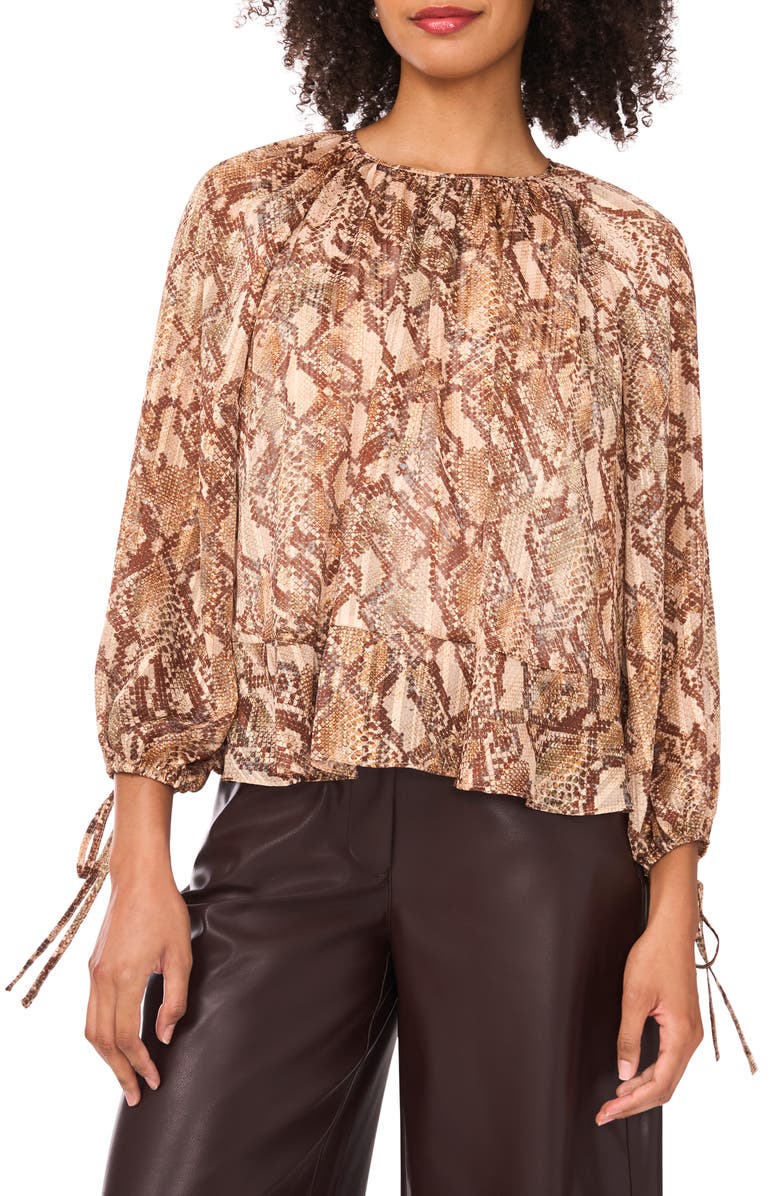 Parker Billow Sleeve Top, Main, color, Light Khaki