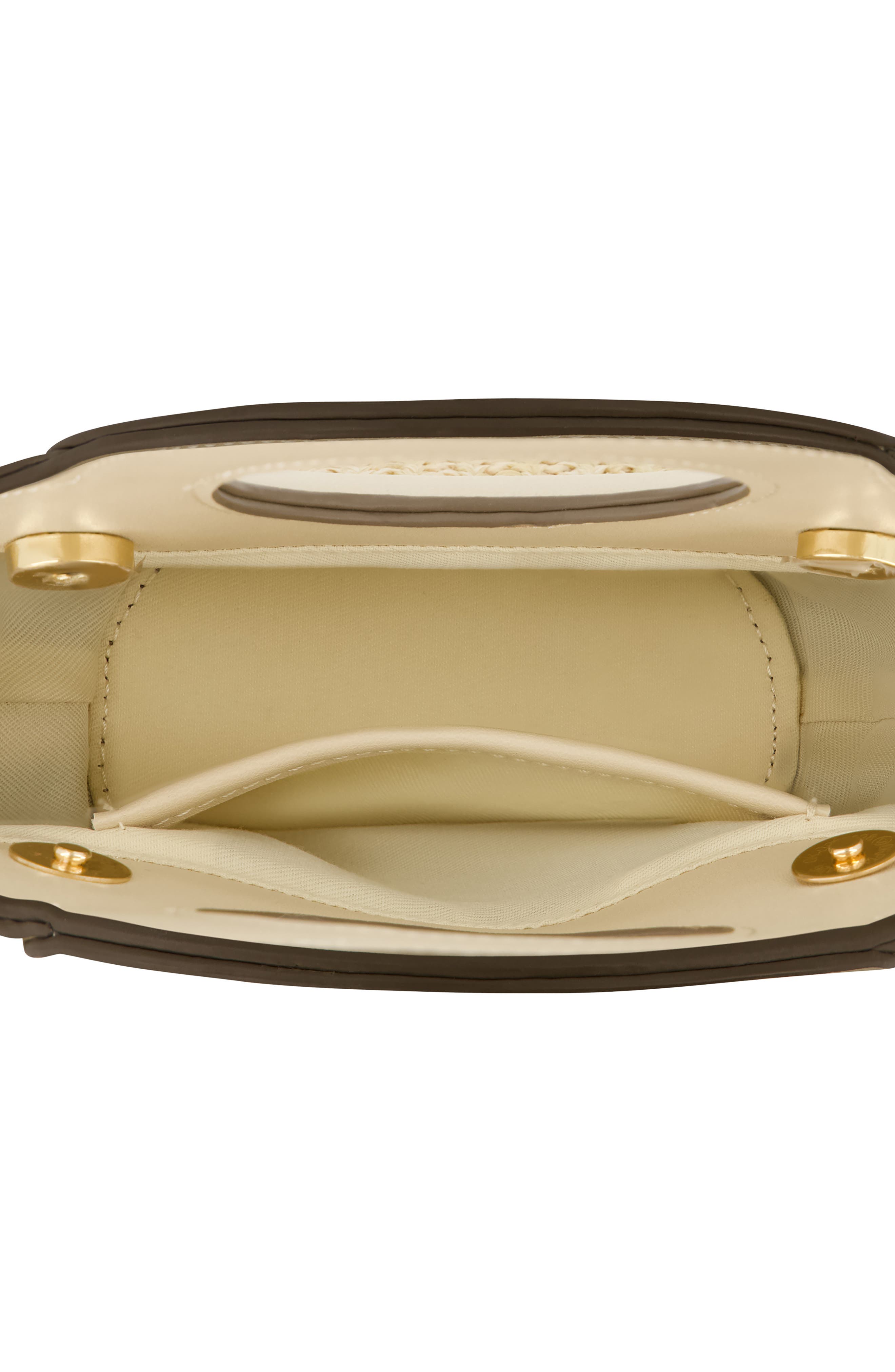 Tommy Bahama Mini Flamingo Embroidered Woven Tote Bag, Alternate, color, Cream