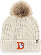 '47 Women's '47  White Denver Broncos Meeko Cuffed Knit Hat with Pom