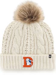 '47 Women's '47 White Denver Broncos Meeko Cuffed Knit Hat with Pom