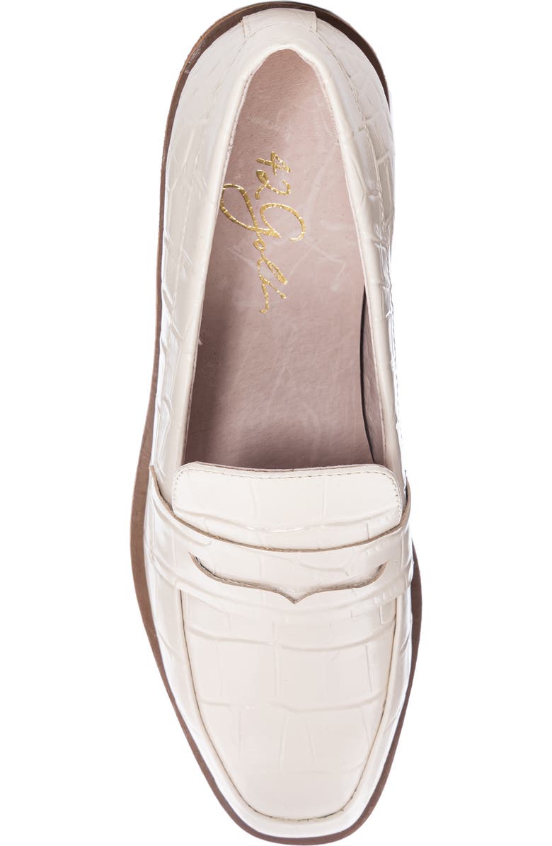 42 Gold Yasmeen Croc Embossed Penny Loafer, Alternate, color,