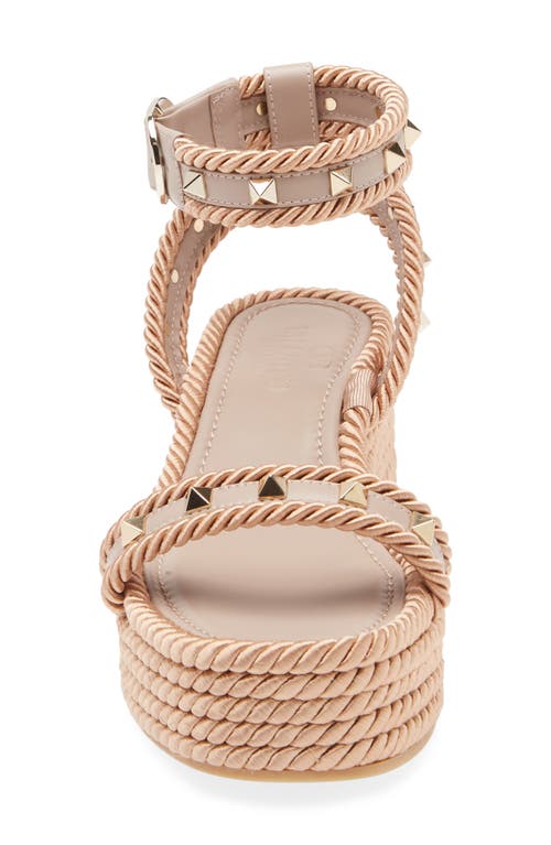 Valentino Garavani Rockstud Espadrille Wedge Sandal