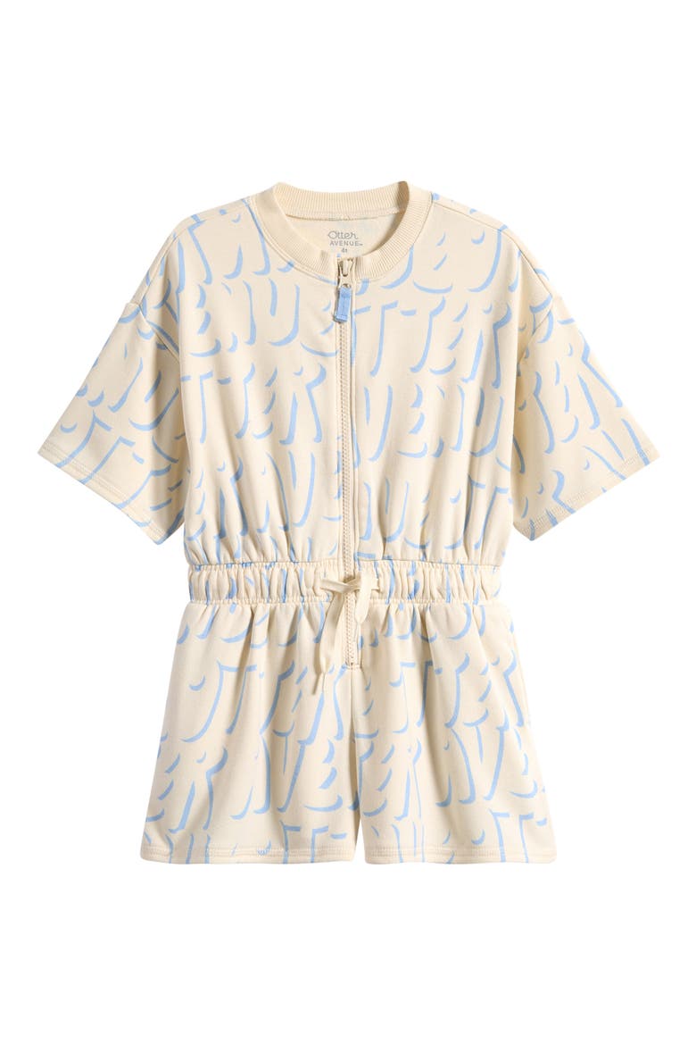 Kids' Logo Print Cotton Blend Romper, Main, color, WISHBONE PRINT