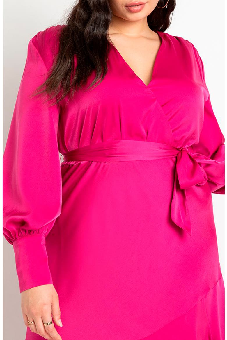 Satin Maxi Dress, Alternate, color, MAGENTA