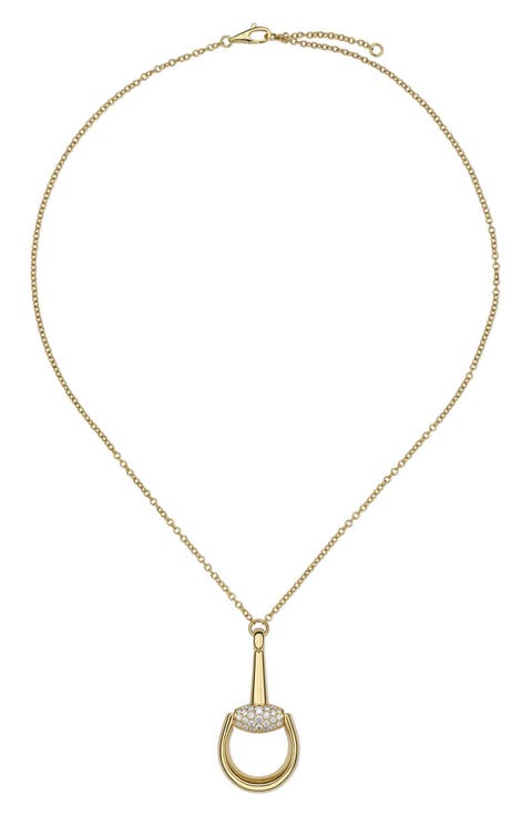 Horsebit Diamond Pendant Necklace