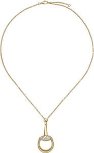 Gucci Horsebit Diamond Pendant Necklace