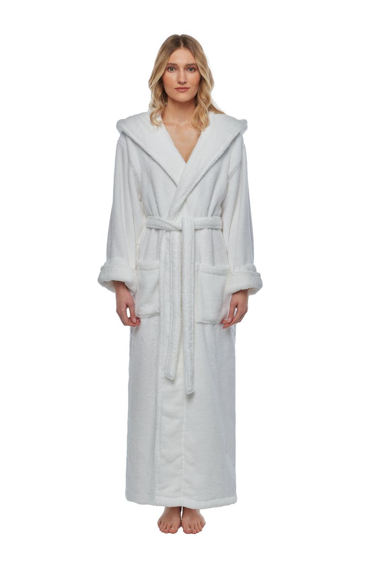 Softy Womens Ankle Length Long Cotton Robe, Alternate, color, White