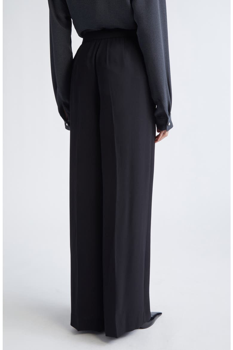 Satin Back Crepe Wide Leg Pants, Alternate, color, BLACK