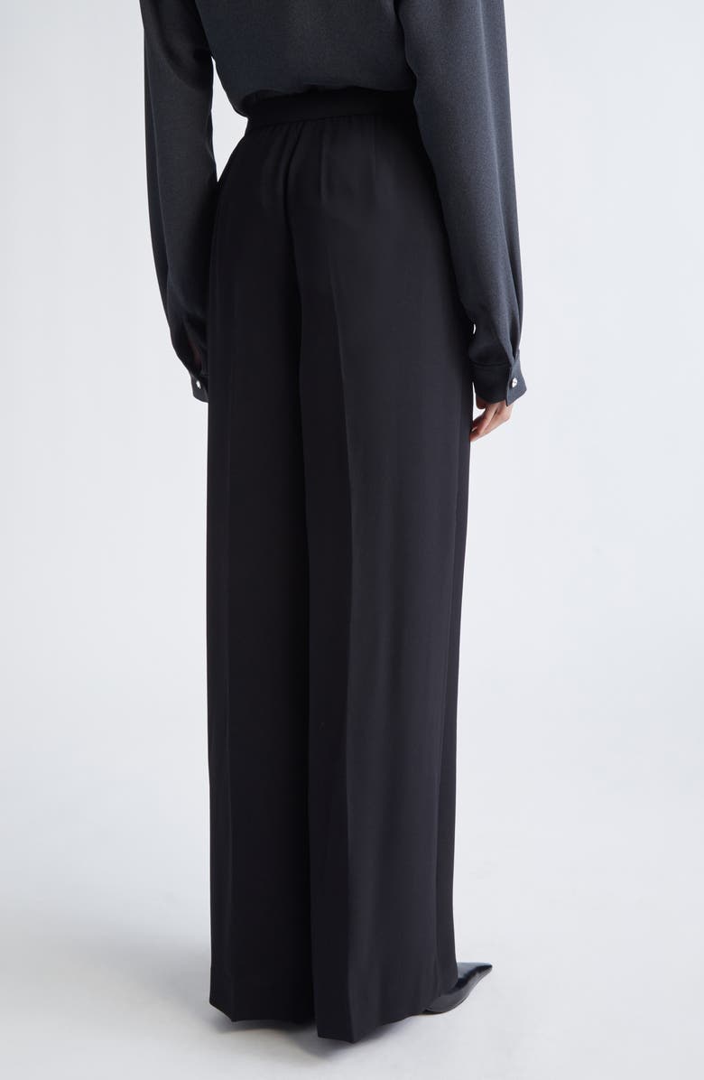 ST. JOHN Satin Back Crepe Wide Leg Pants, Alternate, color, Black