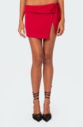 EDIKTED Selena Asymmetric Wrap Miniskirt
