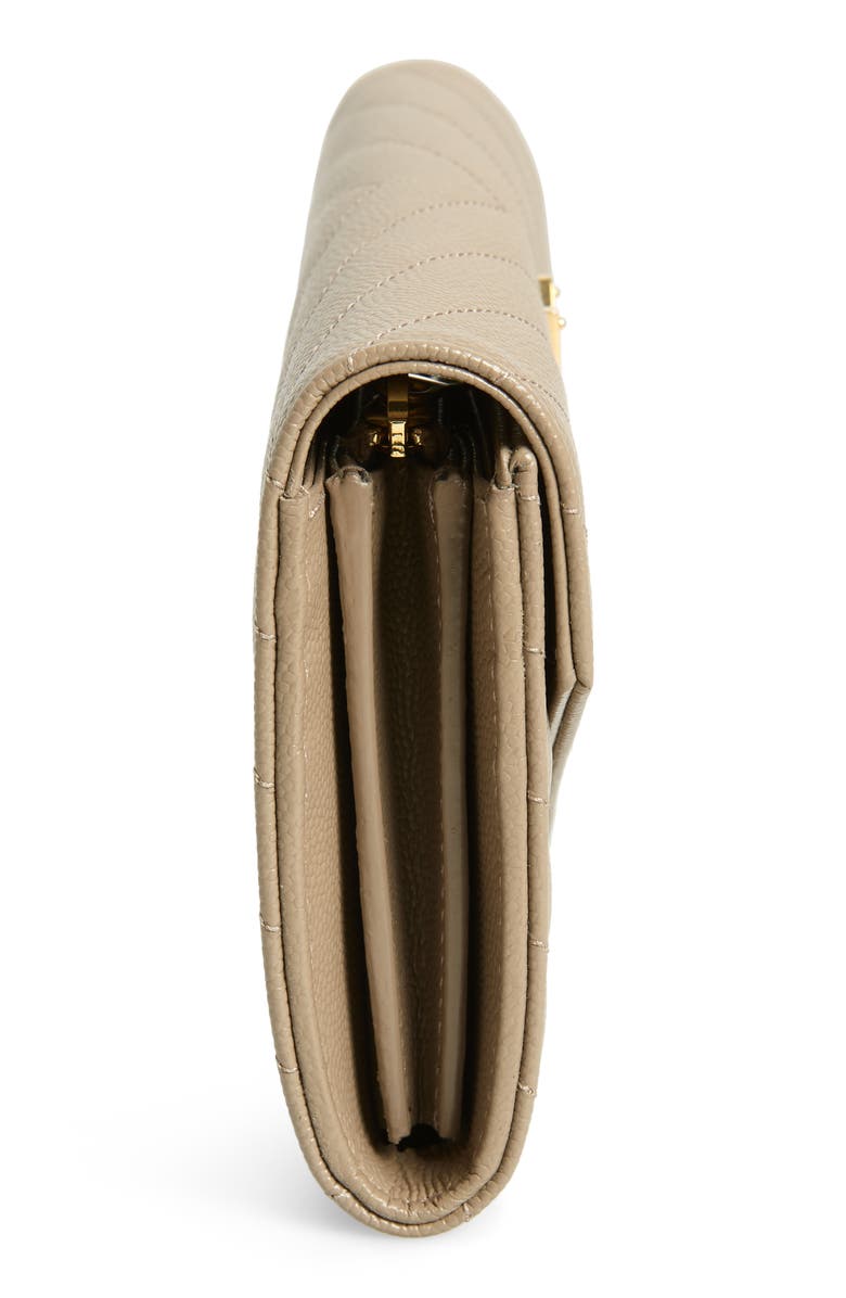 Saint Laurent Monogramme Logo Leather Flap Wallet, Alternate, color,