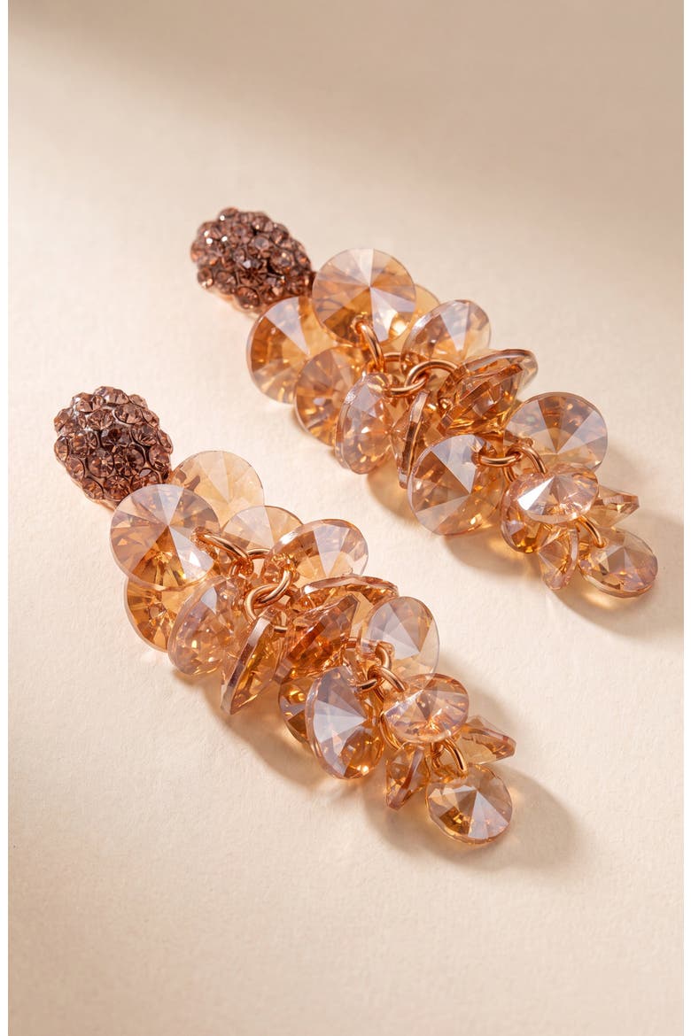 Crystal Drop Earrings, Alternate, color, Champagne