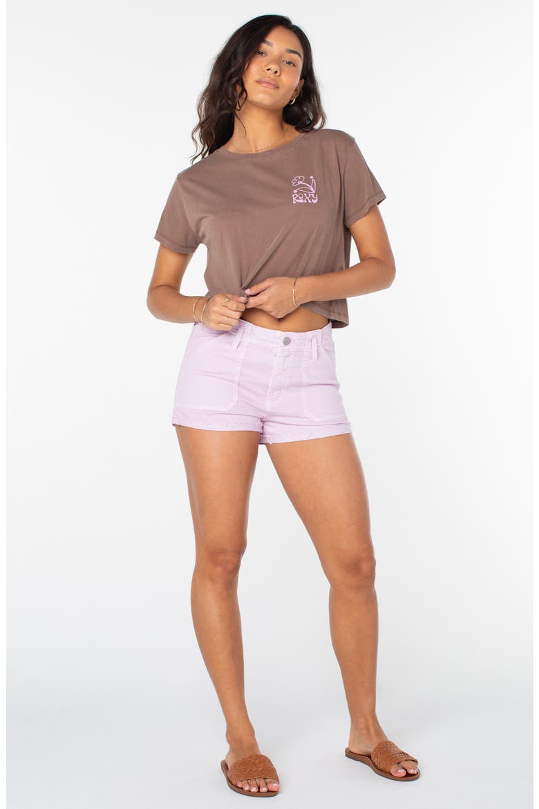 Lil Sunshine Cutoff Shorts, Alternate, color, ORCHID BOUQUET SOLID