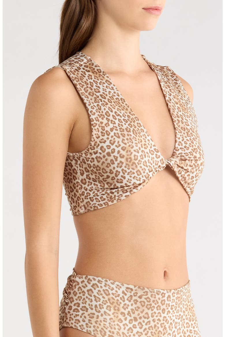 Olivia Leopard Twist Front Bikini Top, Alternate, color, LIGHT LEOPARD
