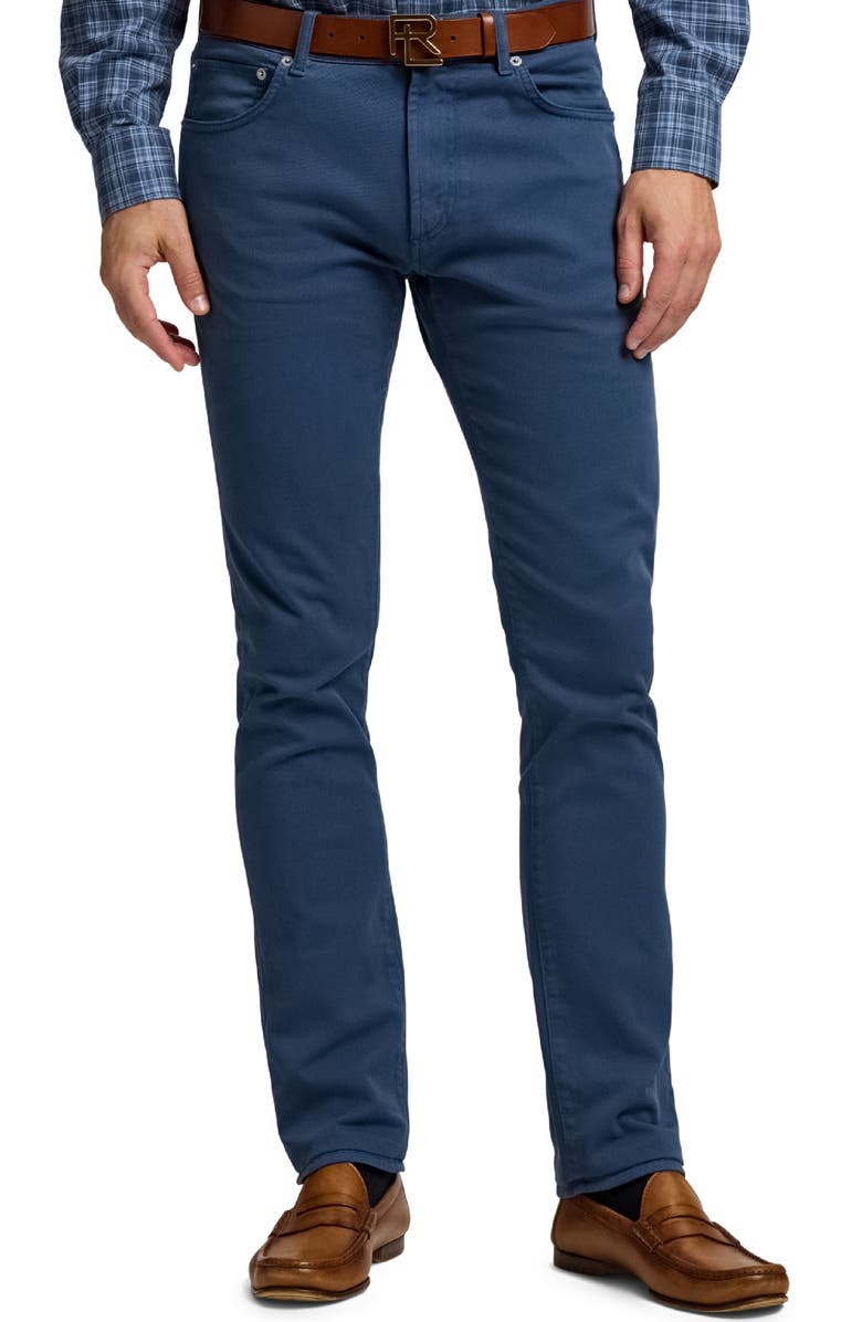 Ralph Lauren Purple Label Sherrington Slim Fit Five-Pocket Stretch Twill Pants, Main, color, Soft Blue