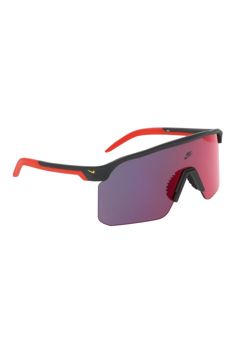 Expedition 61mm Shield Sunglasses, Alternate, color, MATTE DARK SMOKE GREY / RED