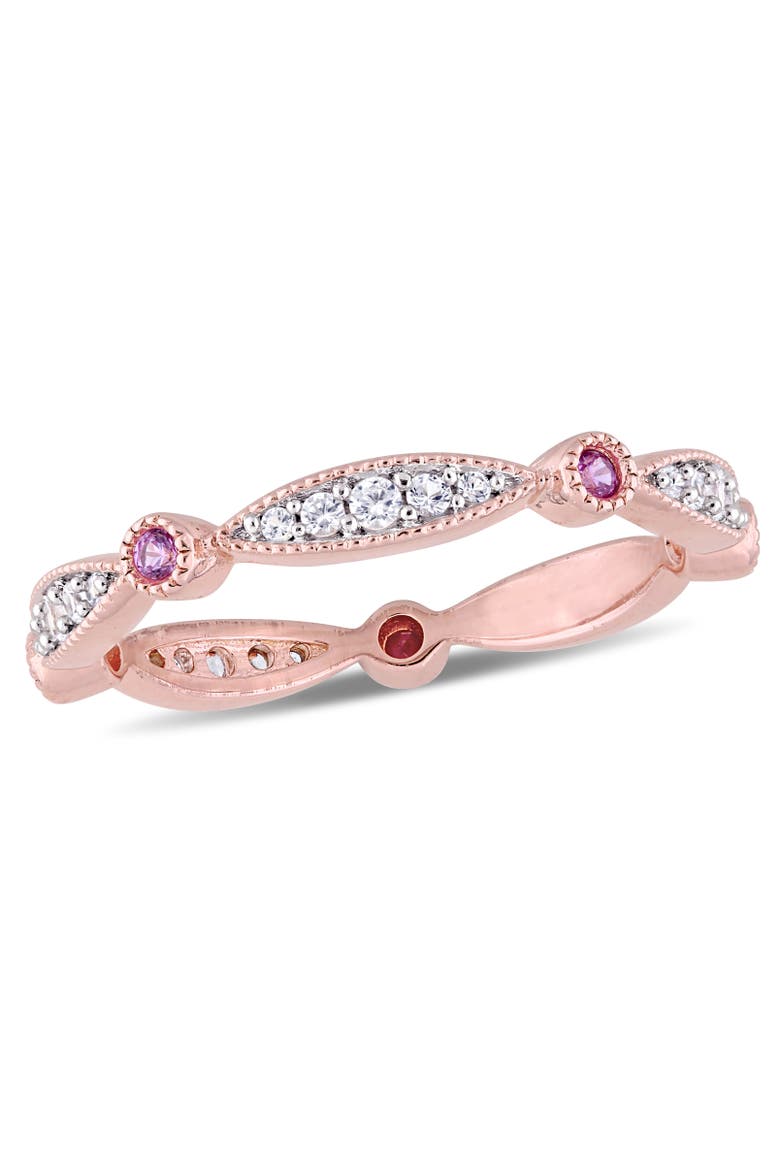 Created Pink & White Sapphire Eternity Ring, Main, color, Lab-Created Sapphire