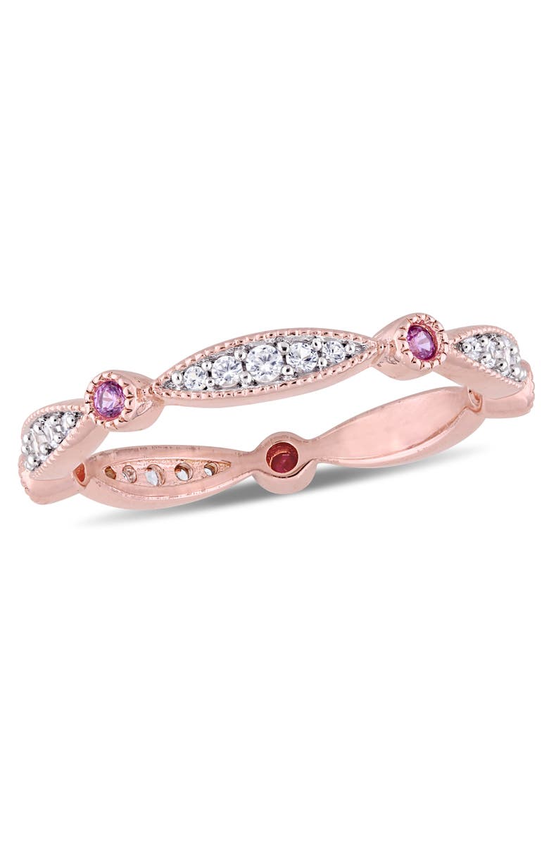 Julianna B. Created Pink & White Sapphire Eternity Ring, Main, color, Lab-Created Sapphire