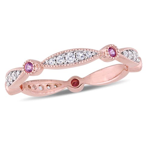 Created Pink & White Sapphire Eternity Ring