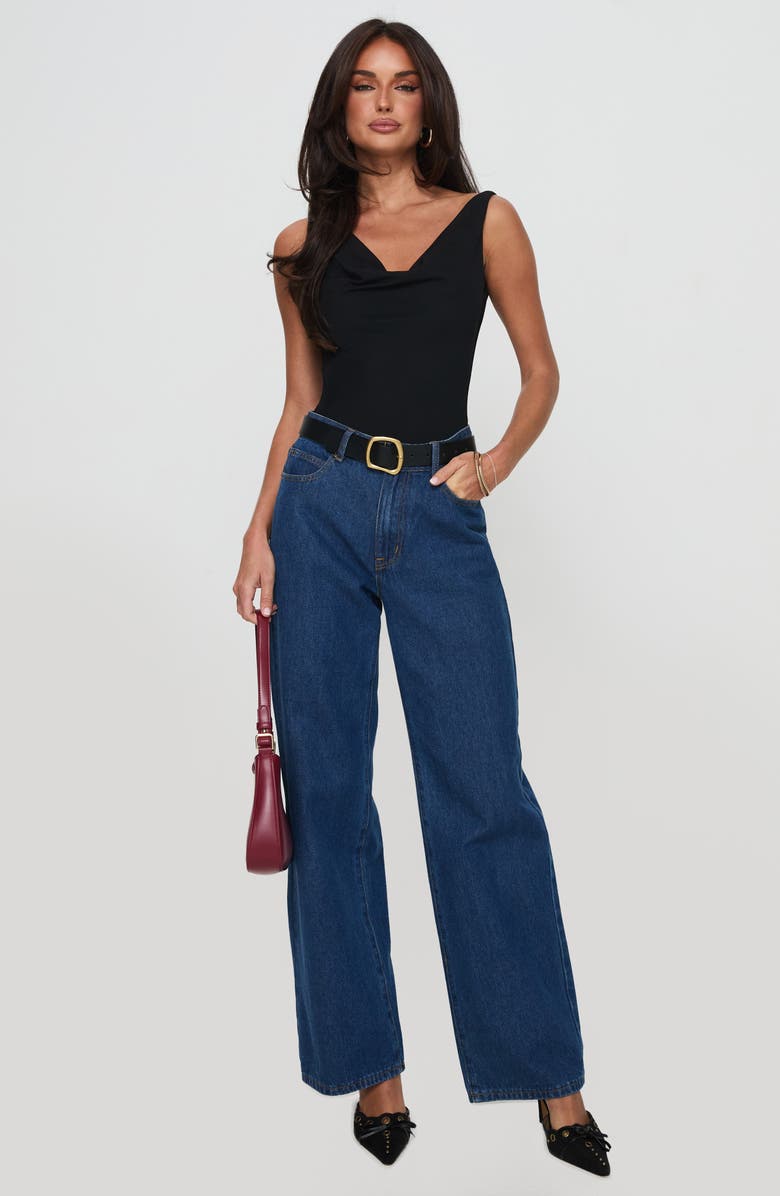 Princess Polly Axton Cowl Neck Bodysuit, Alternate, color, 