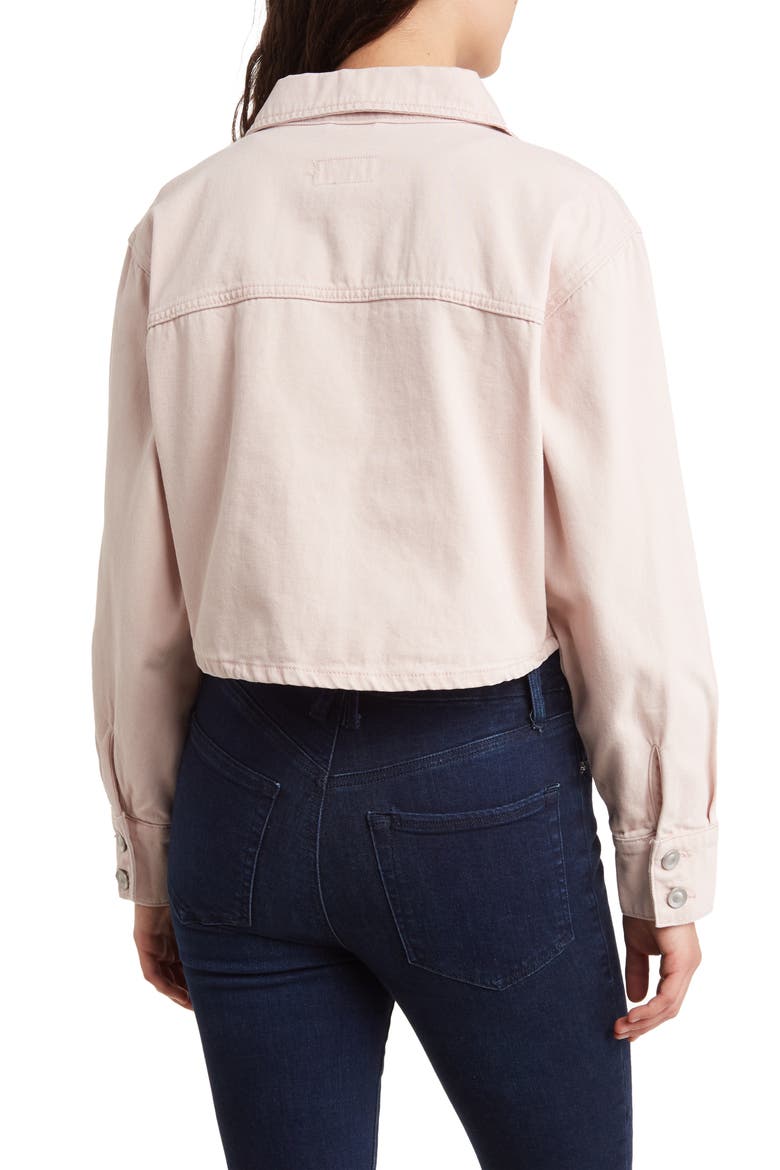 Crop Denim Jacket, Alternate, color, WASHED BLUSH
