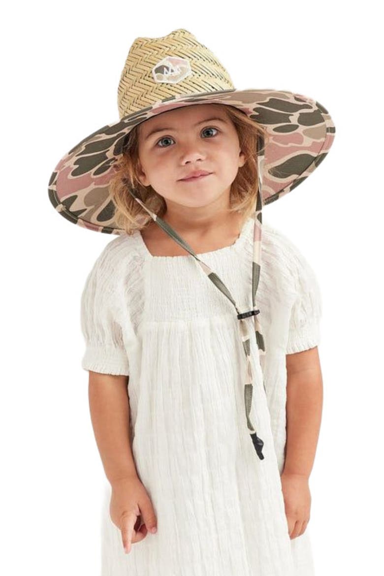 Willow Little Kids Straw Lifeguard Hat, Alternate, color, Pastel Camo