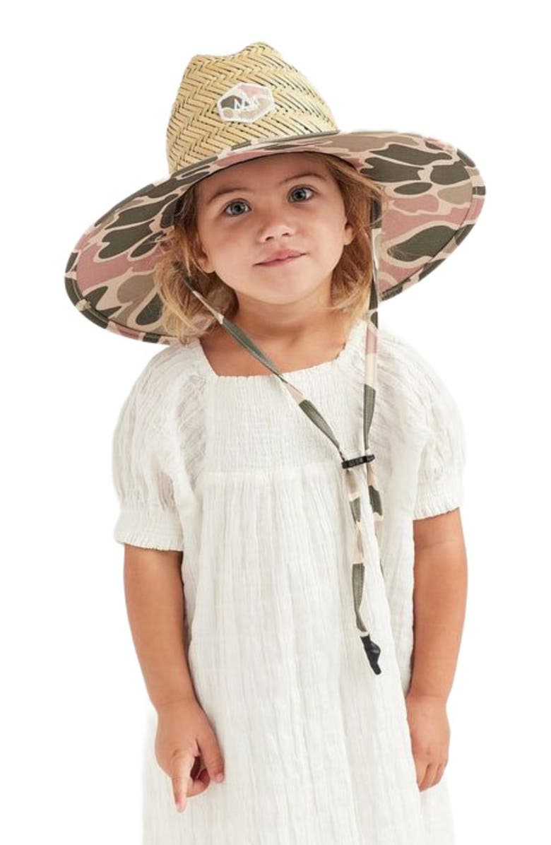 Hemlock Willow Little Kids Straw Lifeguard Hat, Alternate, color, Pastel Camo