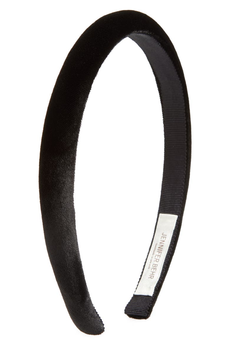 Tianna Silk Velvet Headband, Main, color, BLACK