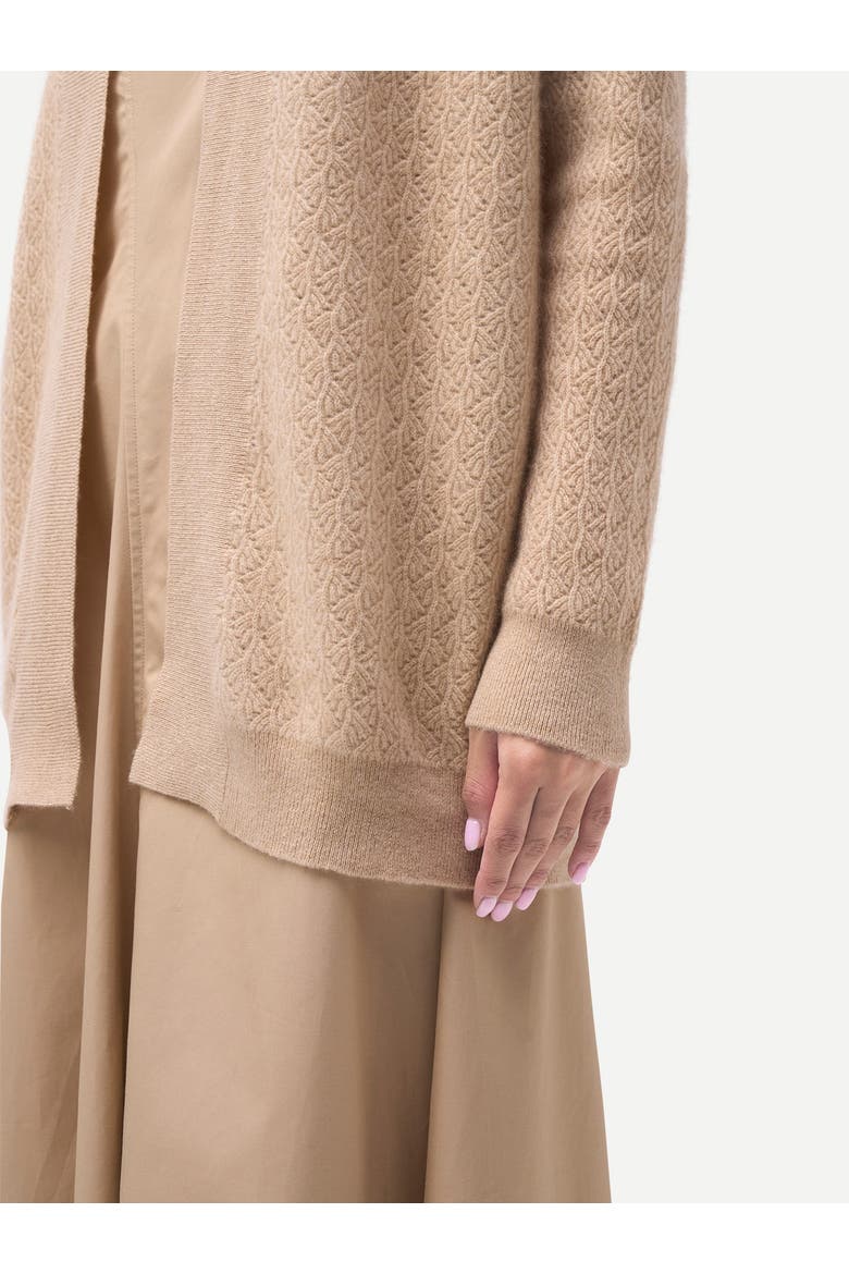 Ajour Knit Open front Cardigan, Alternate, color, beige