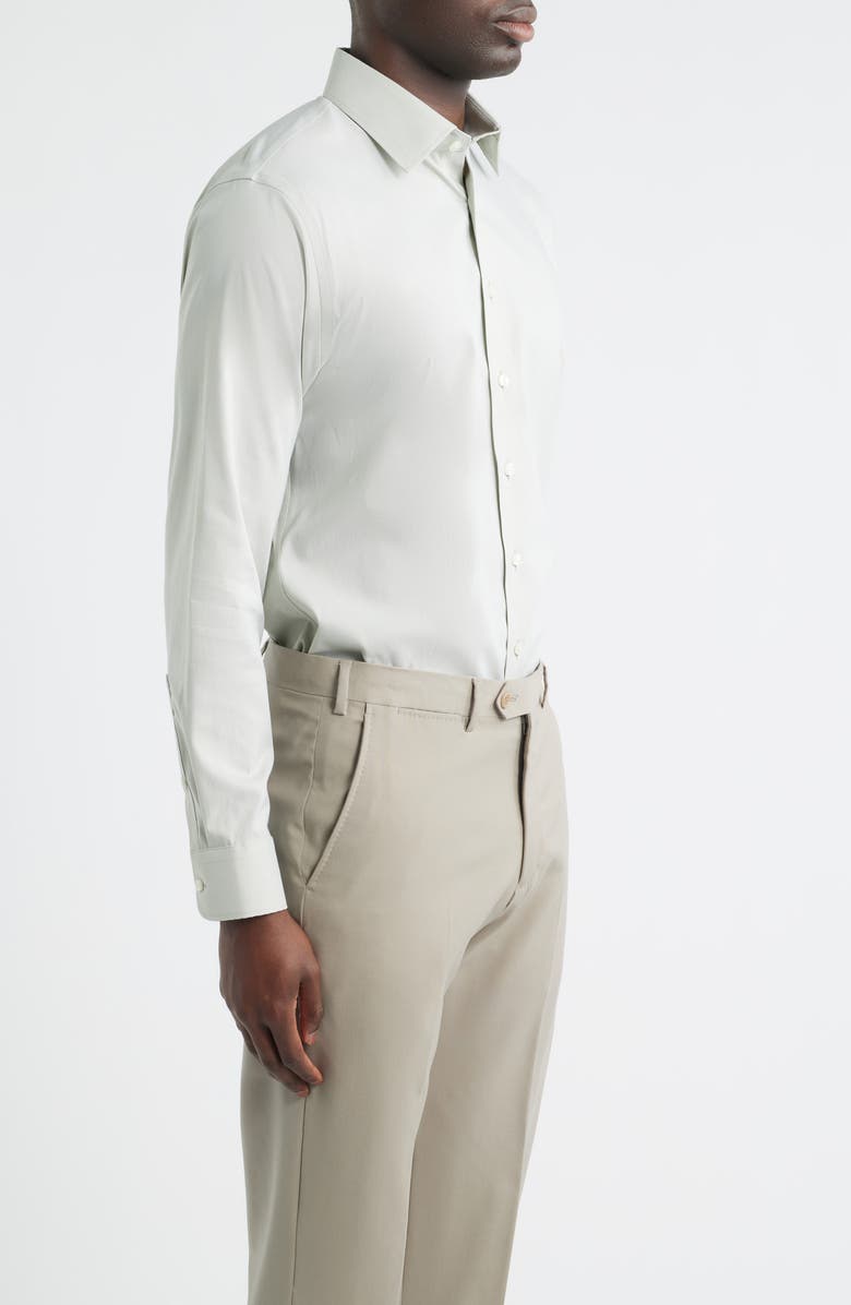 Nordstrom Trim Fit Premium Performance Dress Shirt, Alternate, color, Green Matteo Dobby