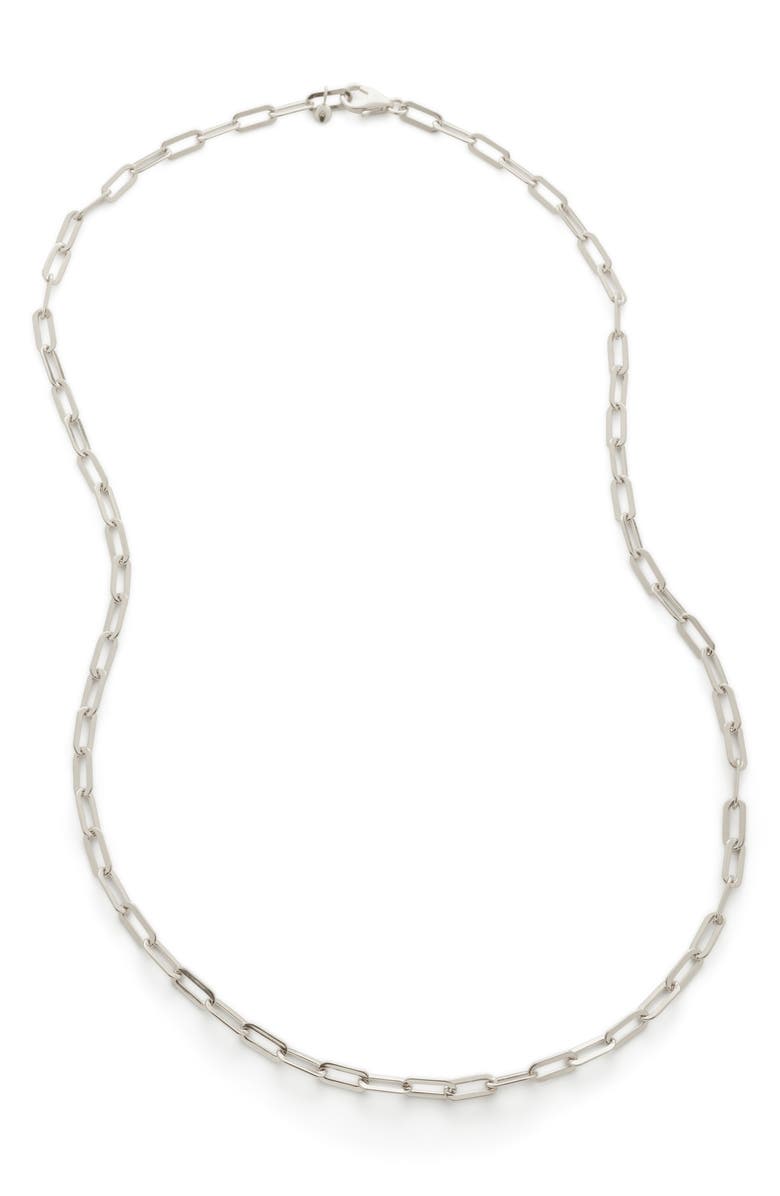 Monica Vinader Deco Paper Clip Chain Necklace, Main, color, Silver