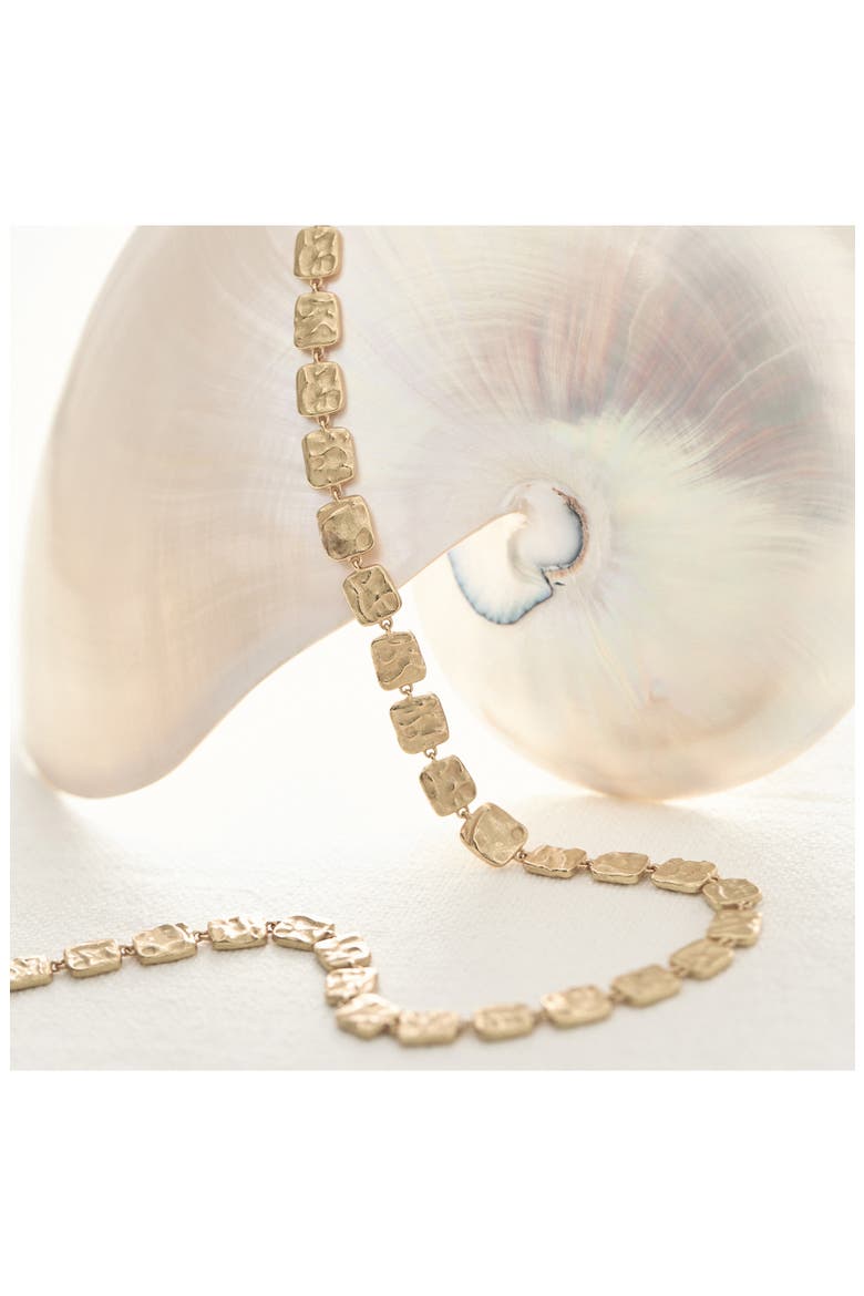 Mila Molten Square Necklace, Alternate, color, GOLD TONE