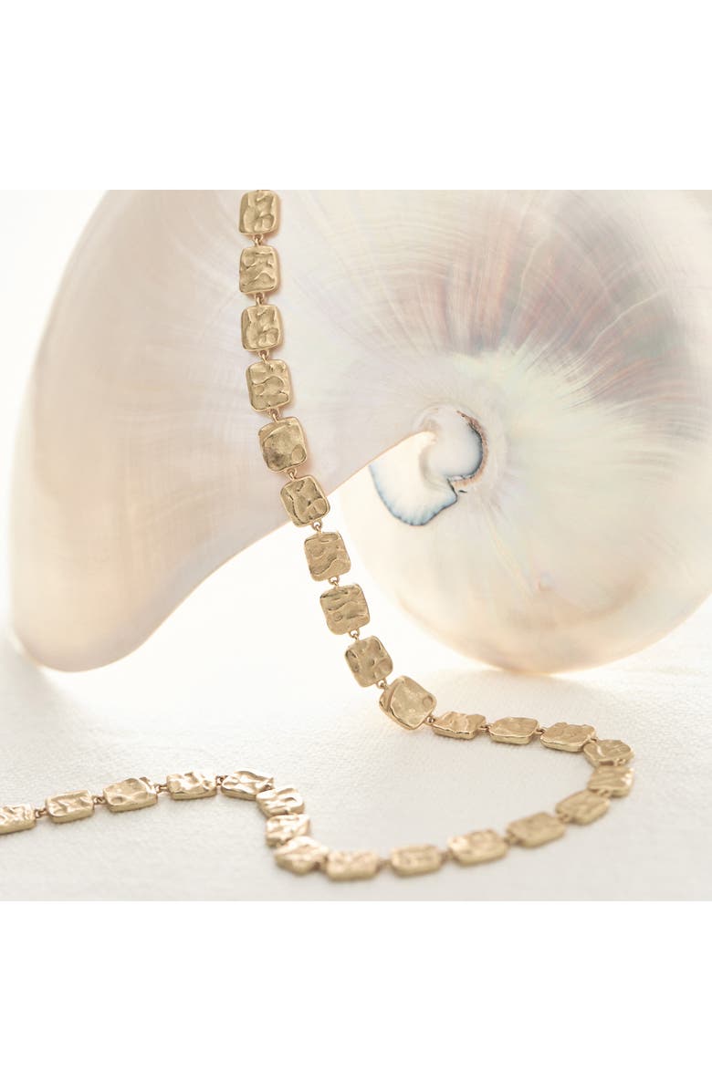 Reiss Mila Molten Square Necklace, Alternate, color, Gold Tone