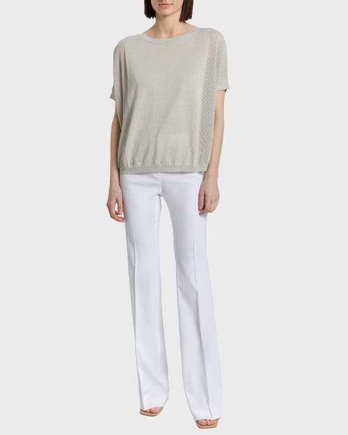 Santorelli Levi Short Sleeve Mesh Knit With Lurex In Beige