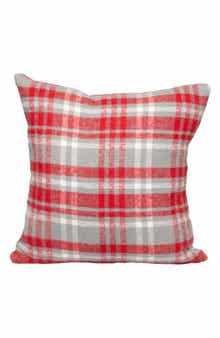 Red Plaid Throw Pillow