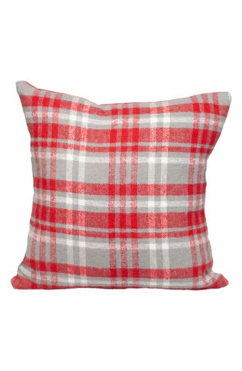 Parkland Collection Red Plaid Throw Pillow