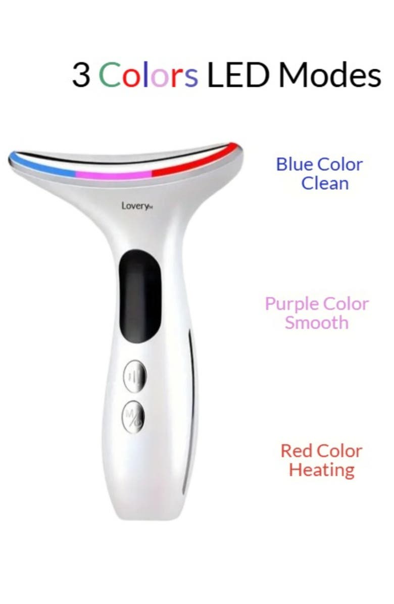 Lovery Light based multifunctional Face and Neck Beauty Massager wand, Skin care tool, Alternate, color, White