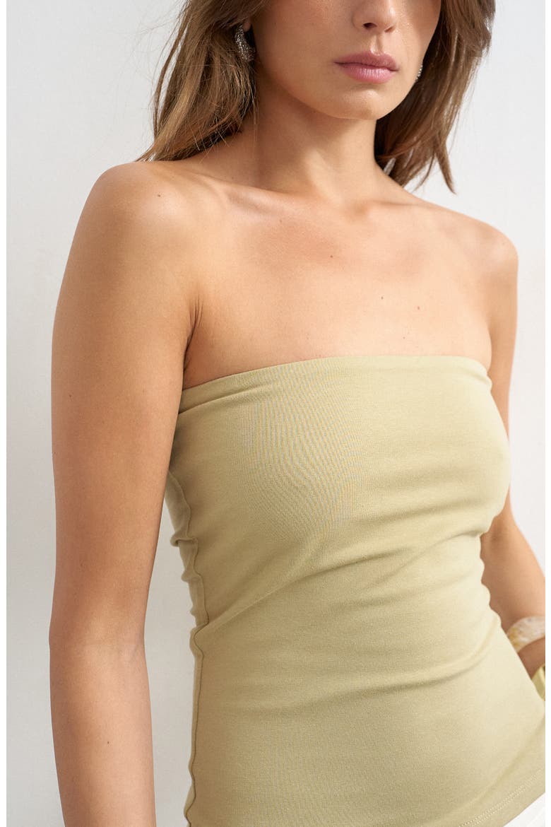 Cotton Blend Bandeau Top, Alternate, color, KHAKI