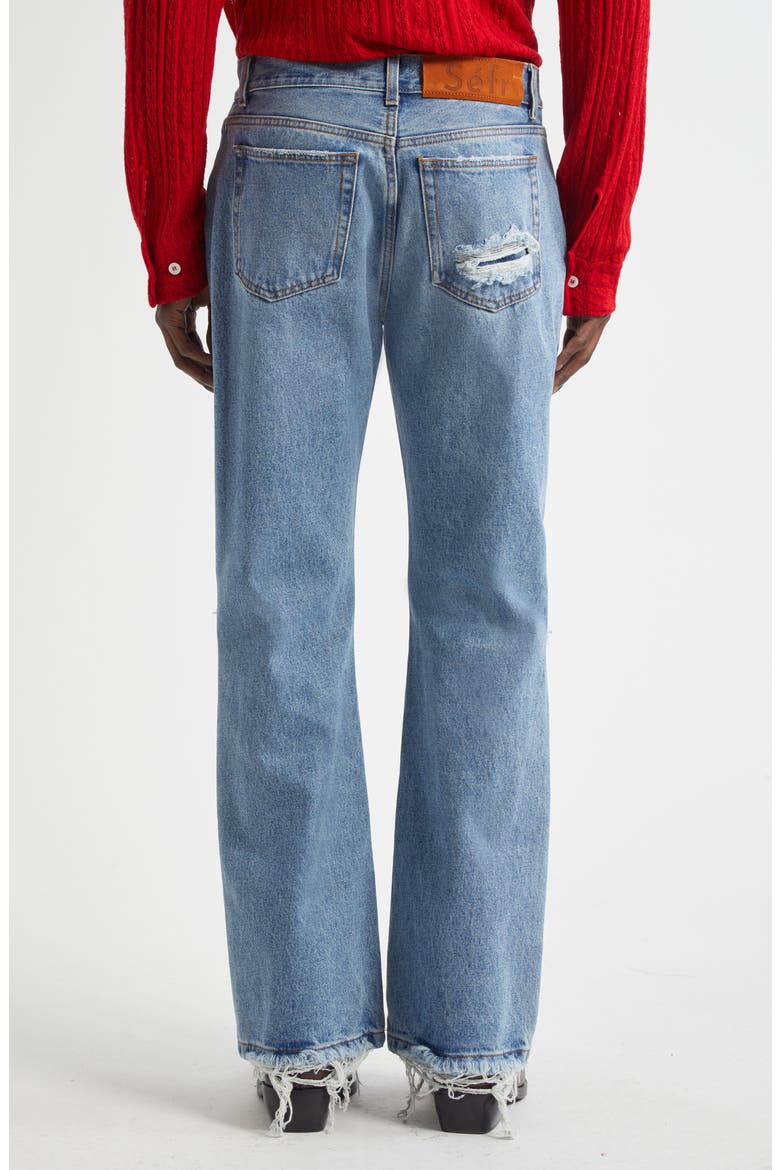 Rider Ripped Bootcut Jeans, Alternate, color, TRASHED MID BLUE