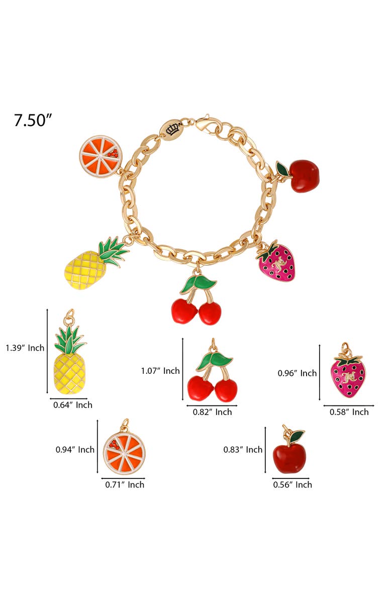 Juicy Couture Tropical Fruit Charm Bracelet, Alternate, color, Gold Tone