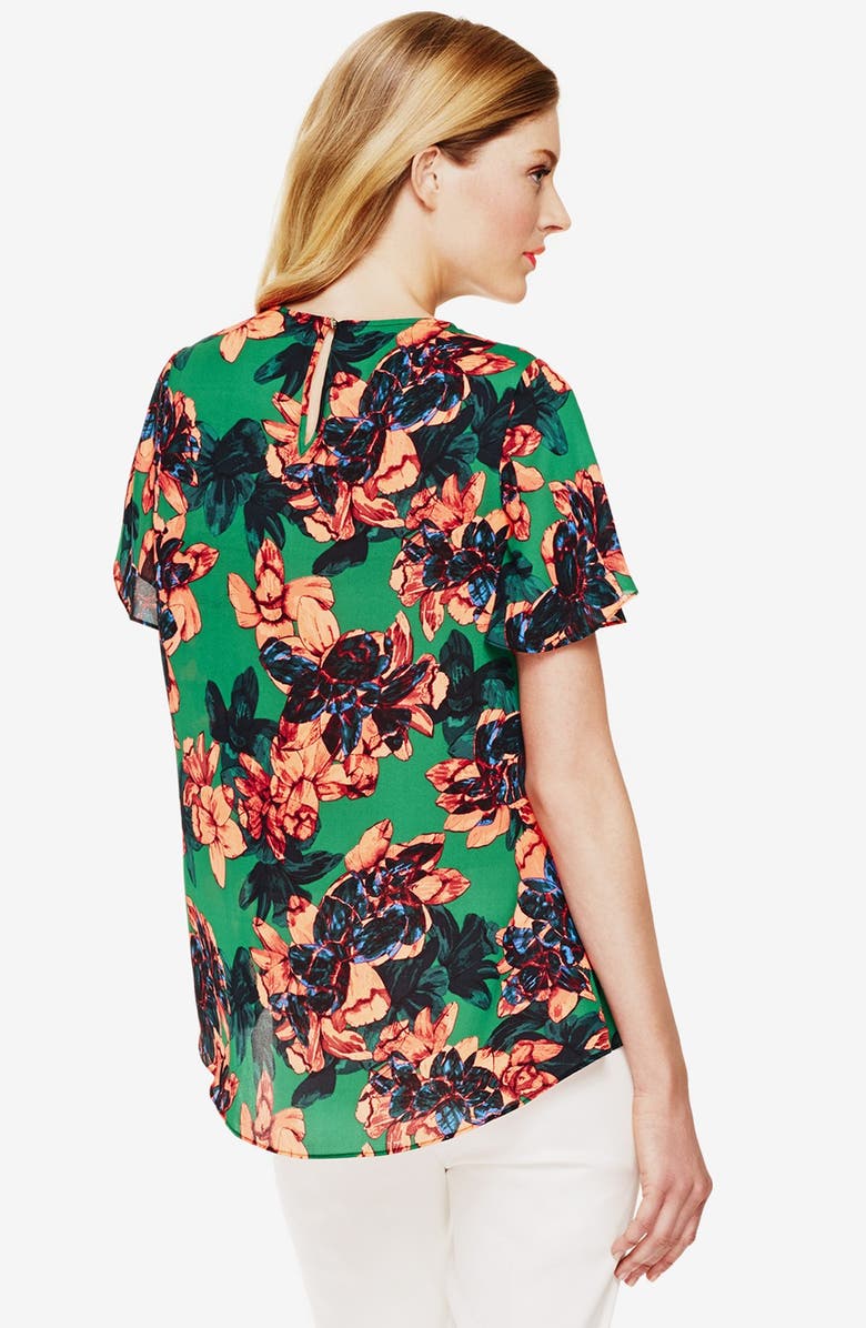 Vince Camuto 'Batik Floral' High/Low Blouse, Alternate, color, 