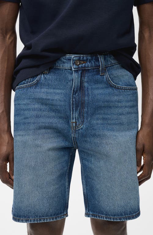 Mango Regular Fit Denim Shorts In Blue