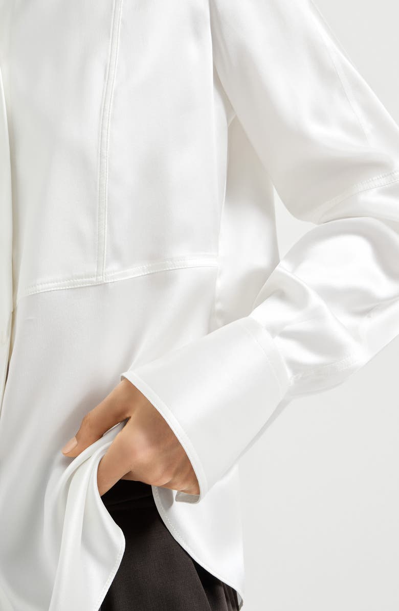 Brunello Cucinelli Satin shirt, Alternate, color, White